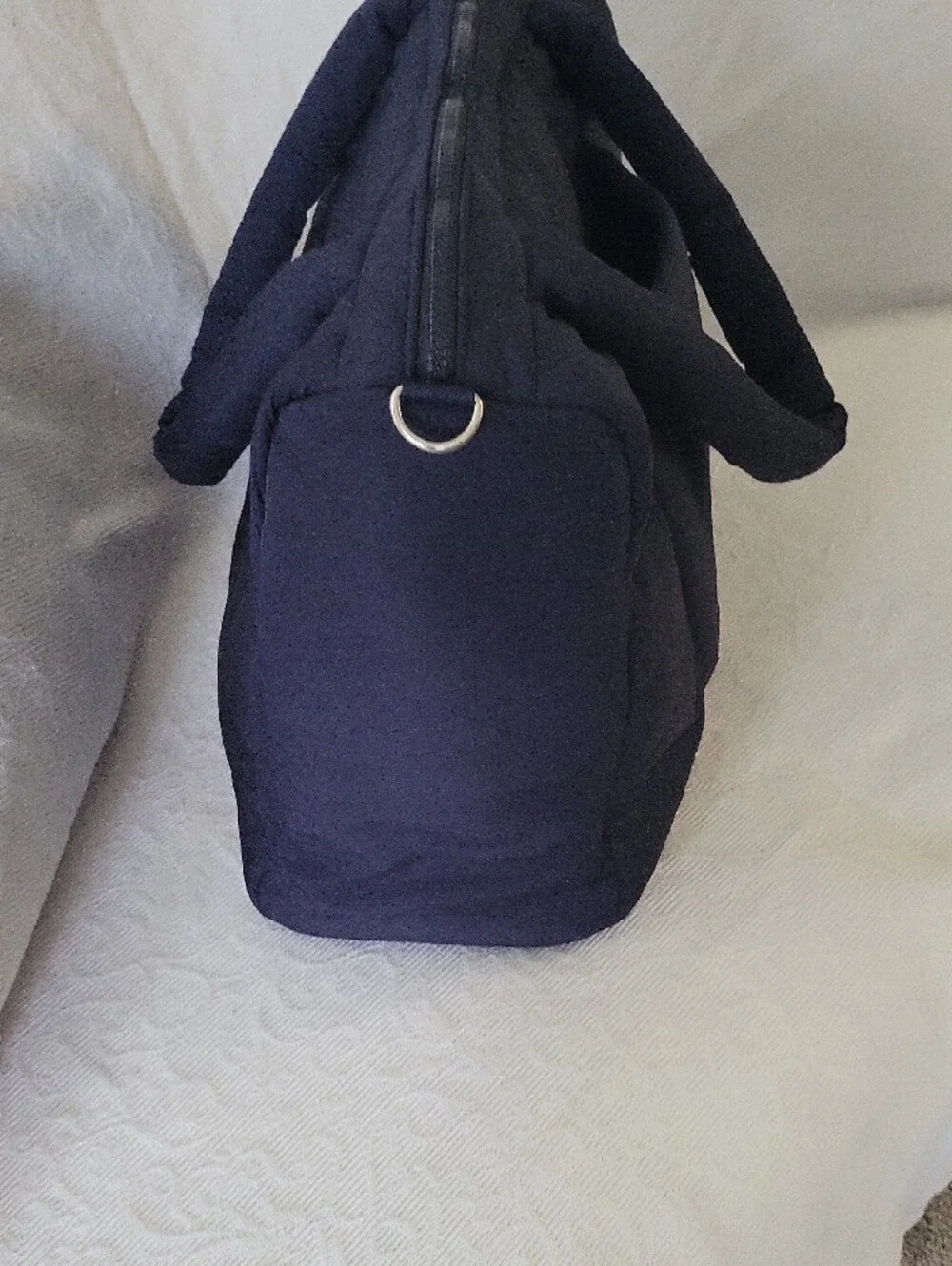 WILO Navy Quilted Laptop Tote - Padded Carry Handles